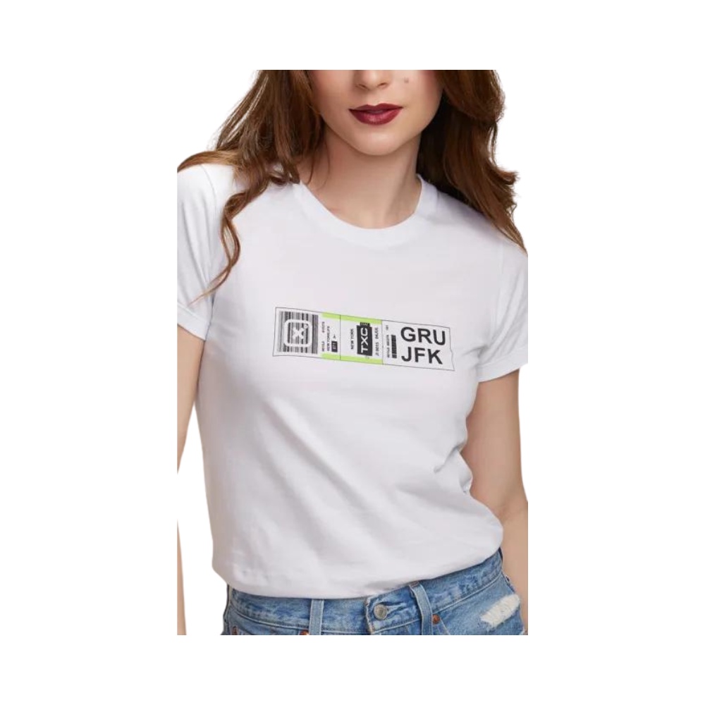 Camiseta T Shirt Feminina Txc Original Country Branca Estampada Manga Curta Gola Redonda Estilosa Tecido Premium