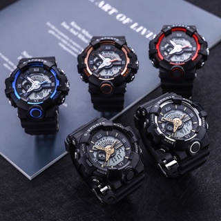 Relogio Masculino Digital De Luxo G Shock Original A Prova D Água De Silicone Led Esportivo Militar Cronômetro Preto Prata S813