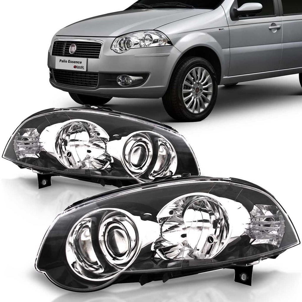 Farol Palio Siena Strada Adventure G4 2008 A 2016 Foco Duplo Másca Negra Aro Cromado em Oferta na Shopee