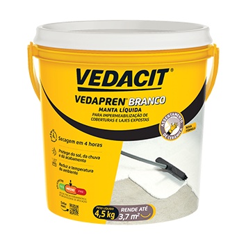 Vedapren Branco Manta Líquida Impermeabilizante P/Laje Vedacit 4,5kg