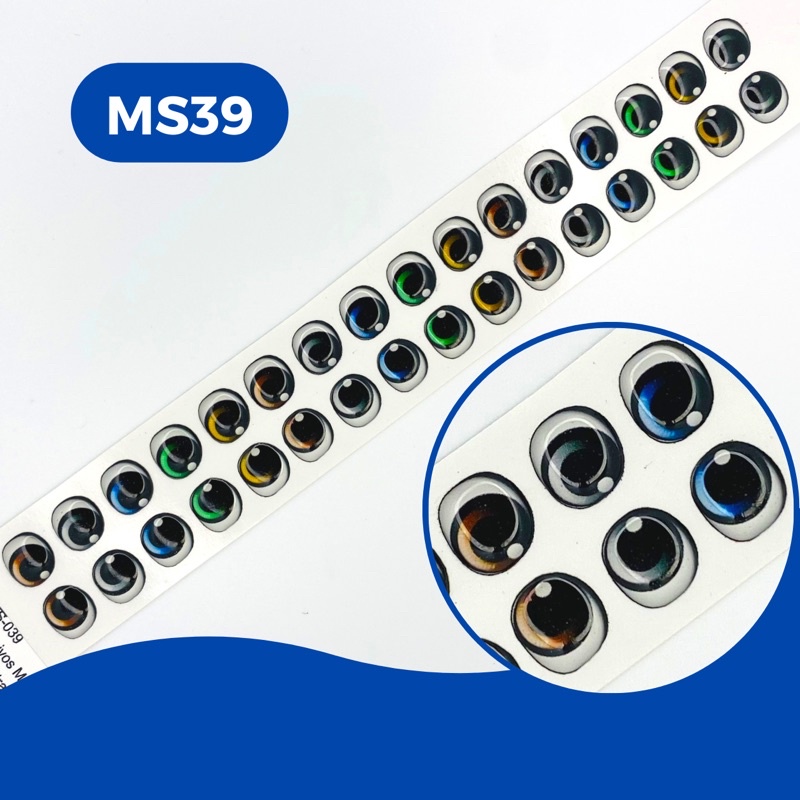 Cartela de Olhos Adesivos Resinados MS-39 em Oferta na Shopee