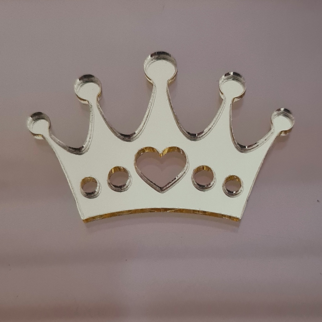 Apliques de Acrílico Espelhado Desenho - Coroa em Oferta na Shopee