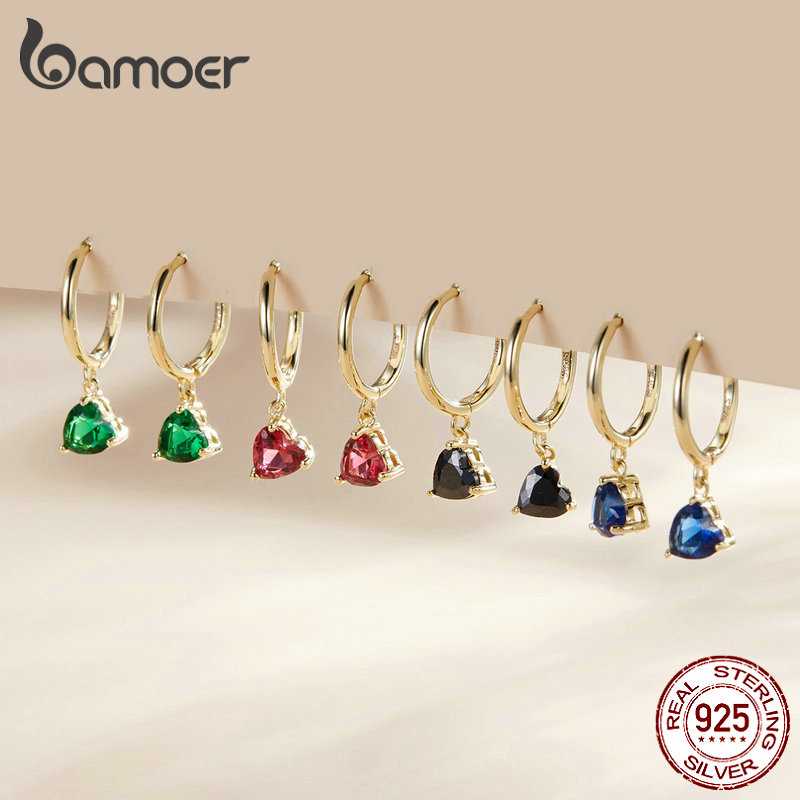 Bamoer Prata 925 Brincos Gotas De Água Doze Modelos Joalheria Para Mulheres Encaixa Presentes SCE1018 em Oferta na Shopee