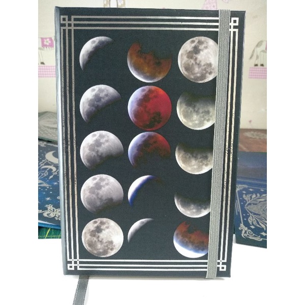 Caderno Capa Dura Fases da Lua Artesanal | Grimório Diário de Escrita | Caderno Místico