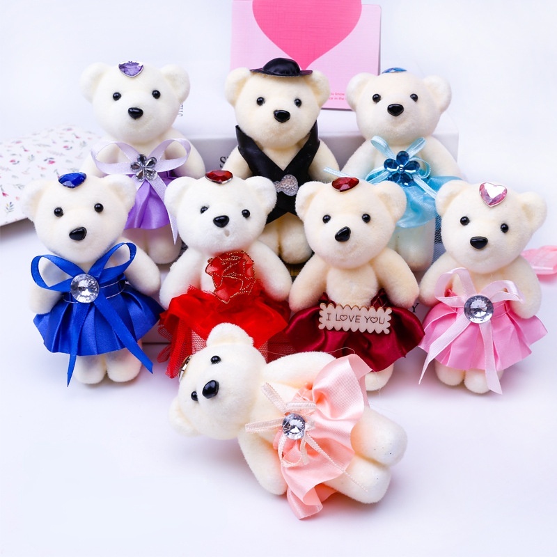 10pcs cartoon bouquet De Pelúcia Embalagem De Flores De Boneca Decoração De Carro De Casamento Novo Urso Broca De Sorvete