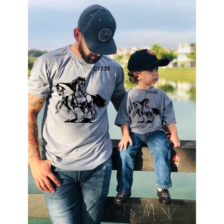 Blusa Masculina Pai e Filho Dupla Cavalos Country C1135