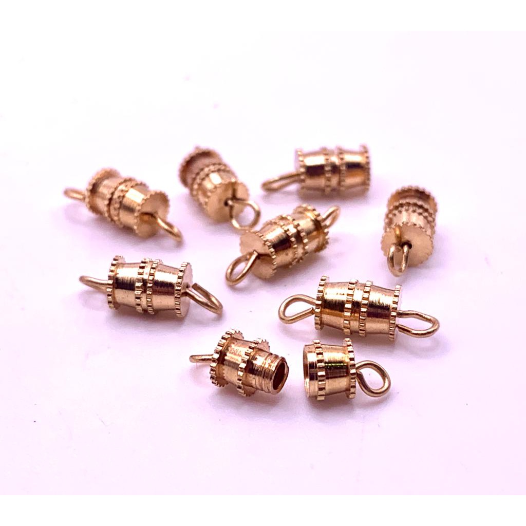 50 Pçs Fecho Rosca Dourado 1,5cm Pulseira Colar Artesanato