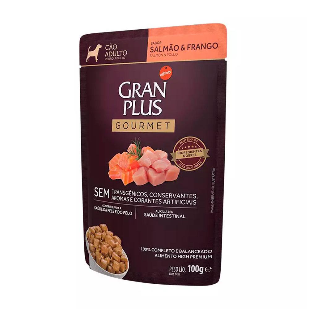 Racao Umida Gran Plus Gour Caes Ad Salmao Frango Sache 100g - Pets