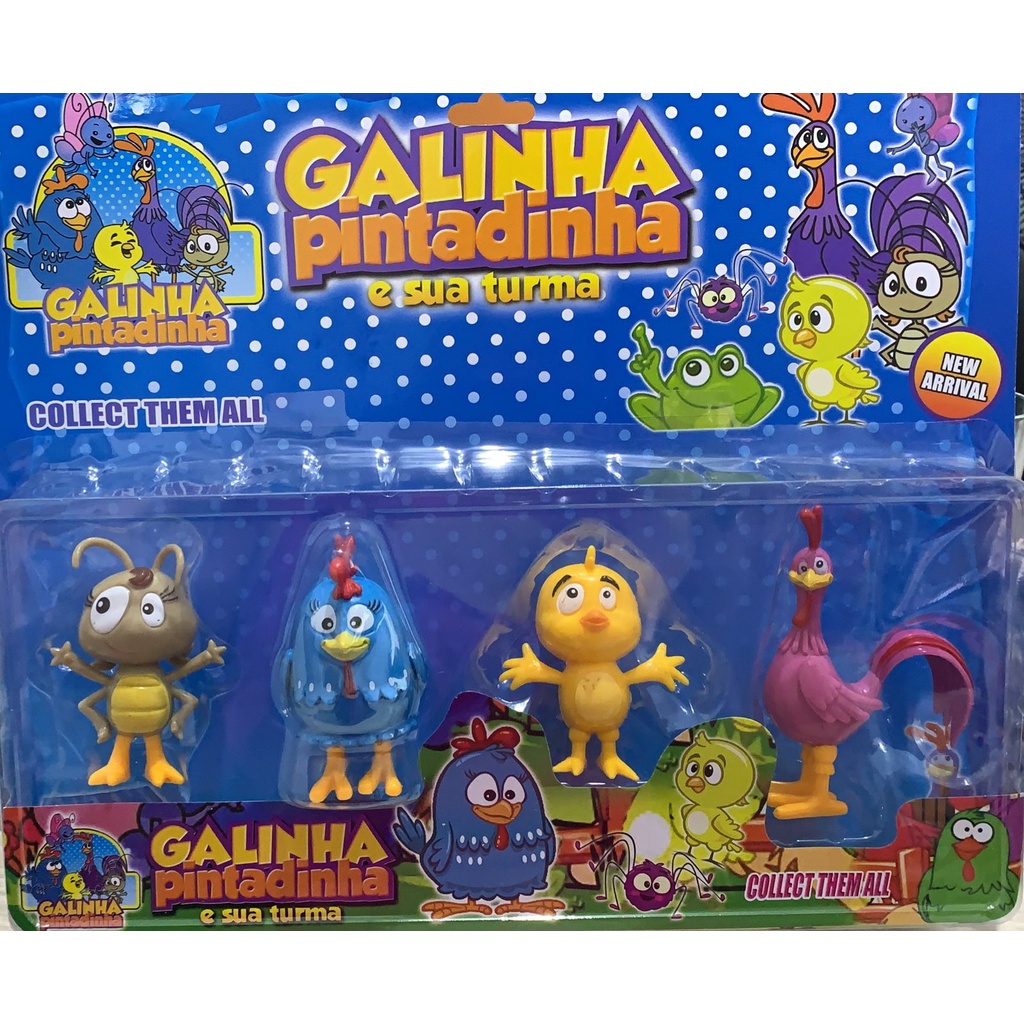 Kit Cartela Com 4 Bonecos Galinha Pintadinha / Galo Carijo / Pintinho ...