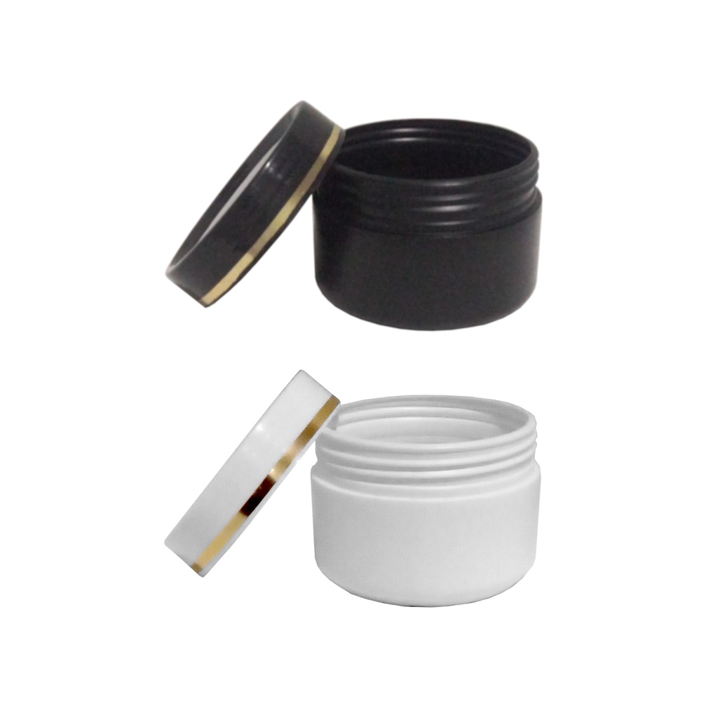 20 Pote Plástico 80g Vazio C/ Tampas + Friso - Pead (ideal P/ Pomada, Creme, Gel, Máscara)