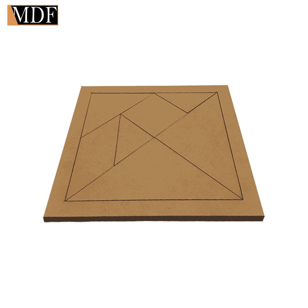Quebra Cabeça Chinês Tangram Geométrico 18 Cm Mdf Madeira