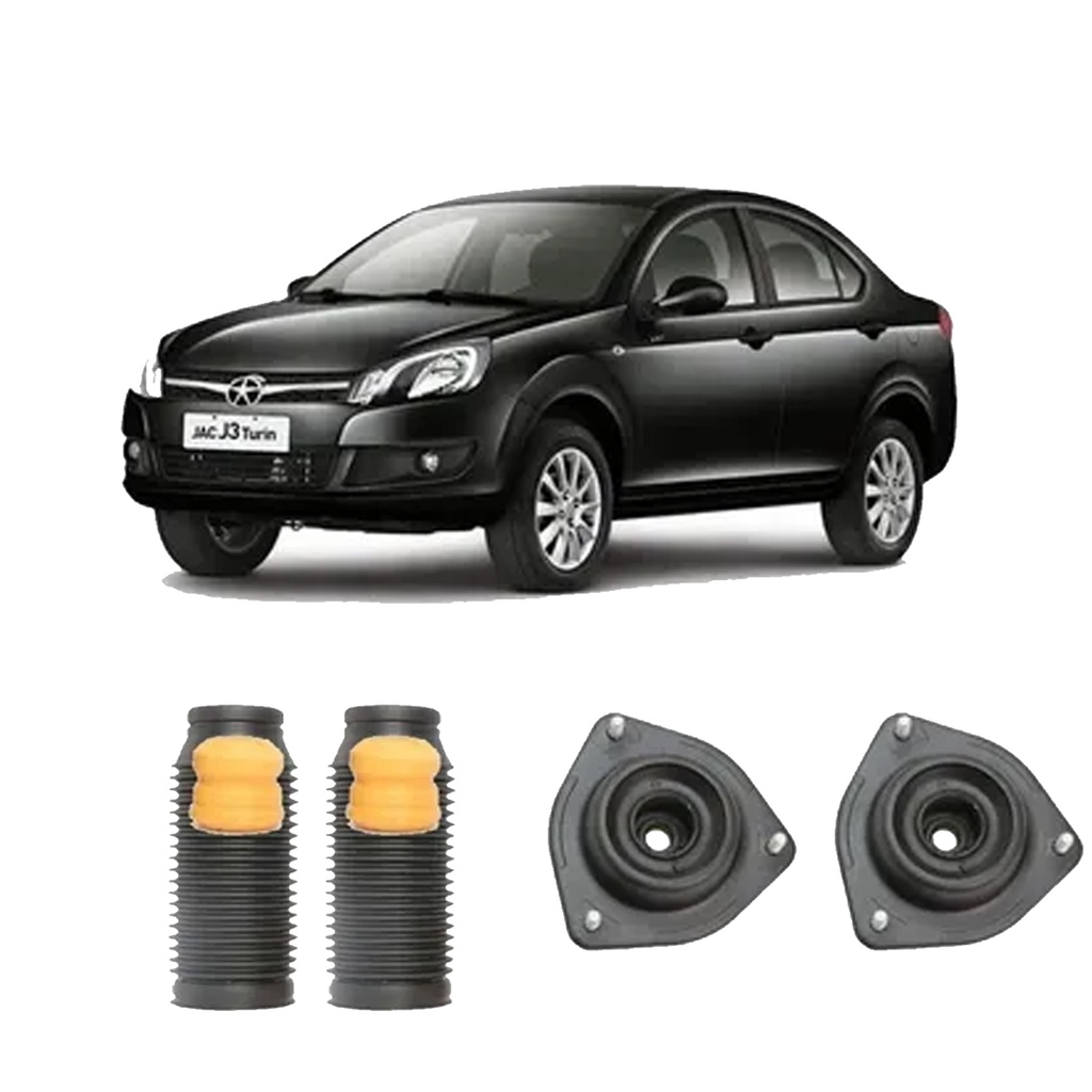 Kit Coxim Com Rolamento Dianteiro + Batentes e Coifas Dianteira Jac J3 / J3s / J3 Turin 2011 2012 2013 A 2016