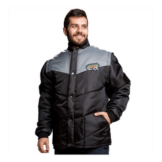 Jaqueta California Racing Tradicional Cinza E Preto Frio