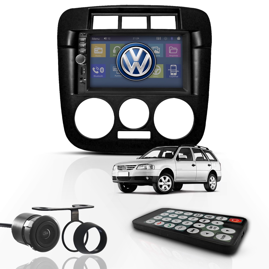 Kit Central Multimidia Mp5 2 Din BT Espelha Volks Parati G4 2005 2006 2007 2008 2009 2010 2011 2012 2013 2014 em Oferta na Shopee
