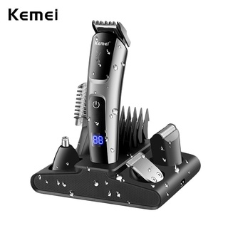 Kemei 675 Aparador De Barba Para Homens Kit De Orelha Do Nariz Cabelo Facial Sem Fio À Prova D