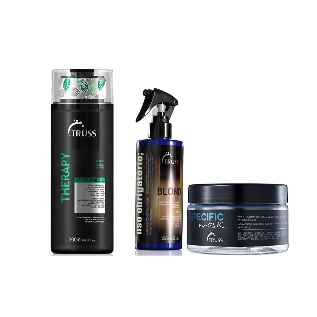 Truss Therapy Shampoo e Máscara Specific e Uso Obrigatório Blond