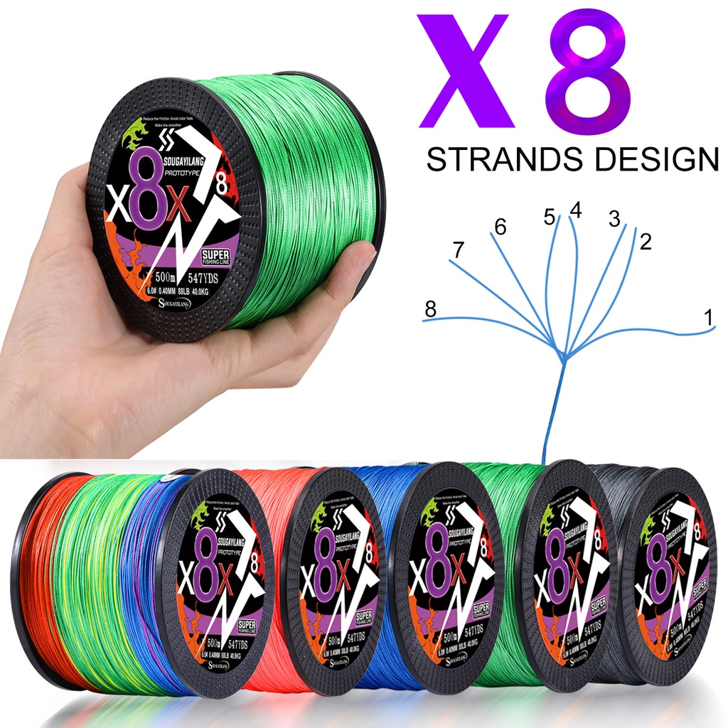 Sougayilang Linha De Pesca 300m x8 0,12mm-0,40mm Max Drag 88LB em Oferta na Shopee