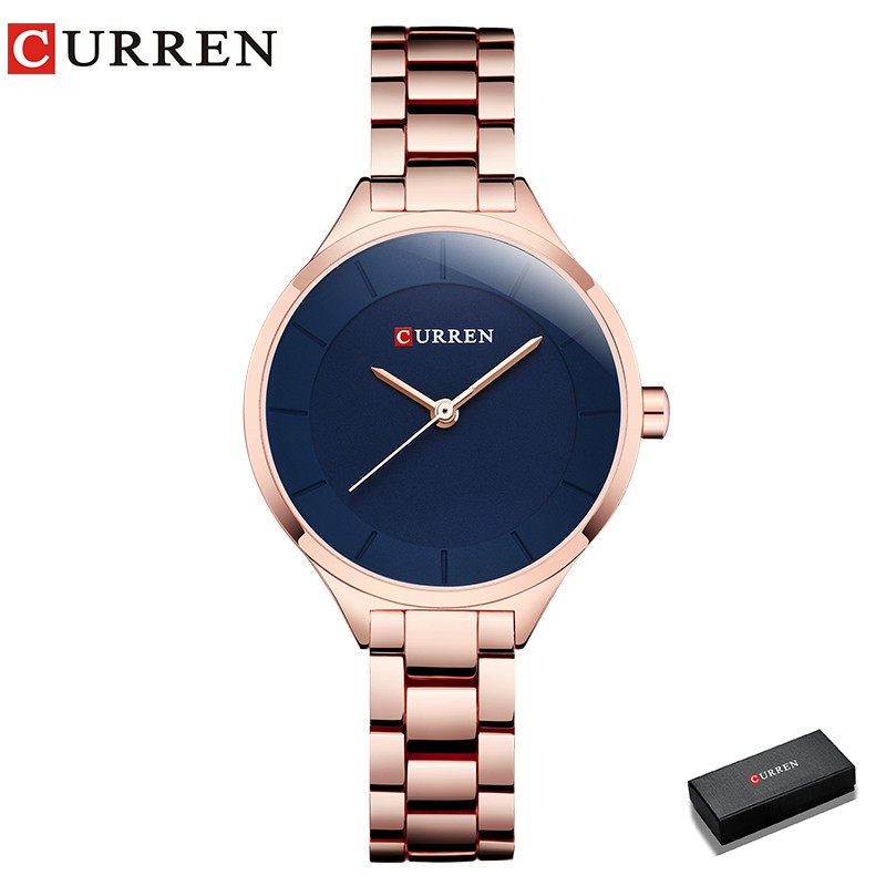 CURREN Top Brand Fashion Ladies Watches Stainless Steel Band Quartz Female Wrist Watch Ladies Gifts Clock Relogio Feminino 9015