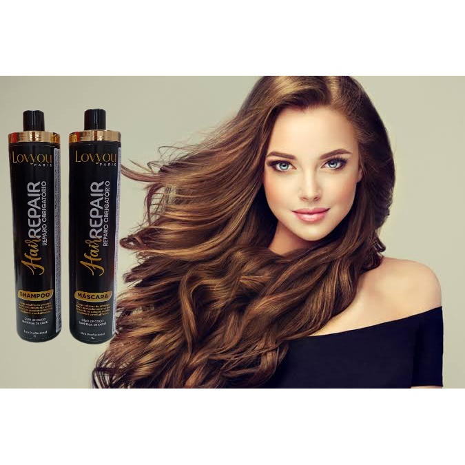 Kit SHAMPOO + MASCARA PROFISSIONAL HAIR REPAIR HIDRATANTE | Shopee Brasil