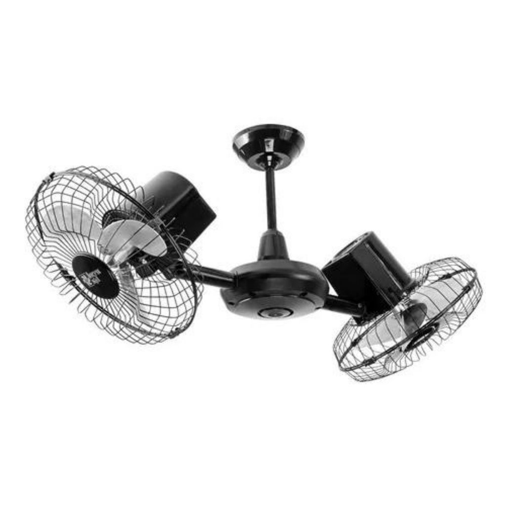 Ventilador De Teto Loren Sid Gemini Preto Com 3 Pás 127V