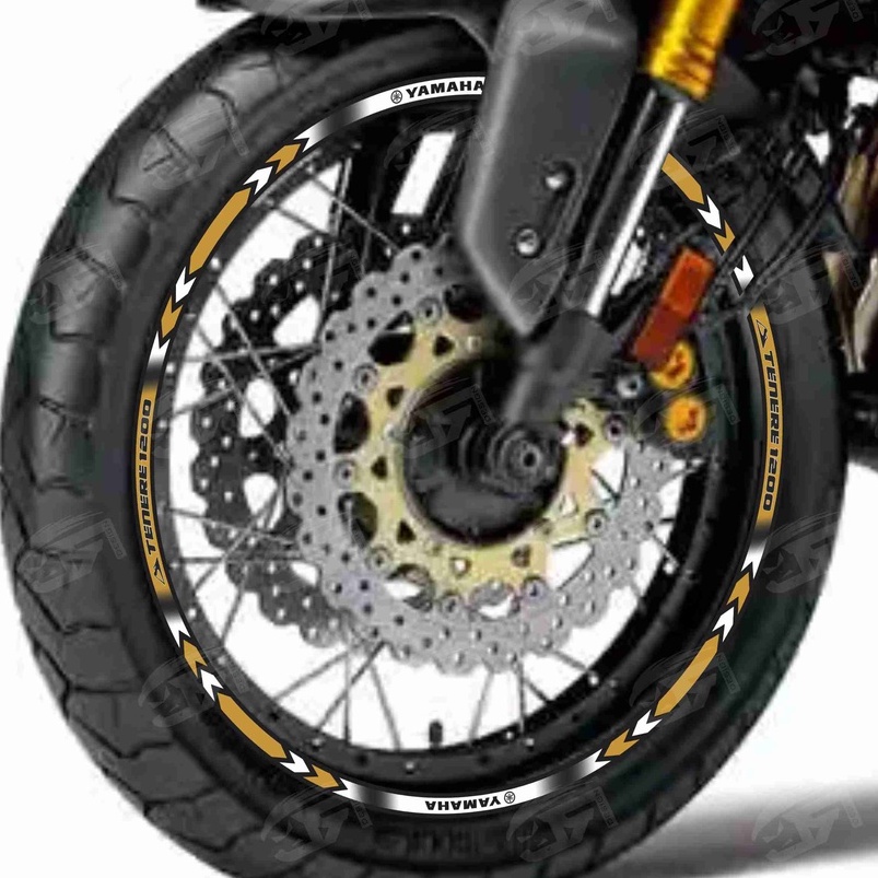 Adesivo Friso Refletivo Roda Moto Yamaha Super Tenere 1200 Tenere 660 M01 ouro