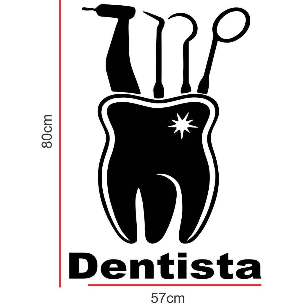 Adesivo Consultório Dentário Dentista Ortodontista Dente 1,1