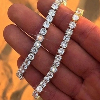 4 Milímetros Cubic Zirconia Pulseiras De Tênis Para Mulheres Homens Iced Out Cadeia Pulseira De Prata Homens Zircon Braçadeira Cz