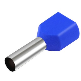 100x Terminal Tubular Ilhos Duplo 2,5mm Te2510 Pre Isolado em Oferta na Shopee