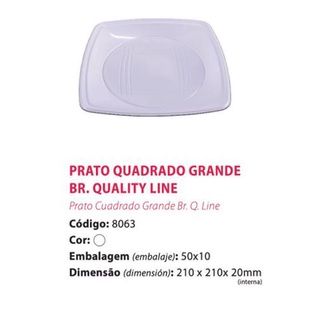 Prato Quadrado Grande Branco C 10uni PraFesta Shopee Brasil