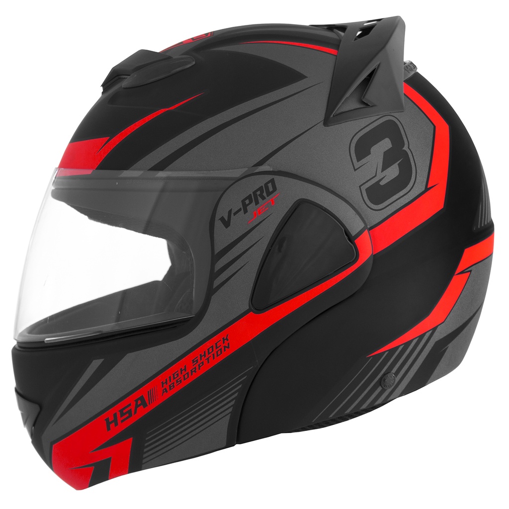 Capacete Escamoteável Robocop Articulado para Moto Pro Tork V-pro Jet 3 Varias Cores Aberto/Fechado Street