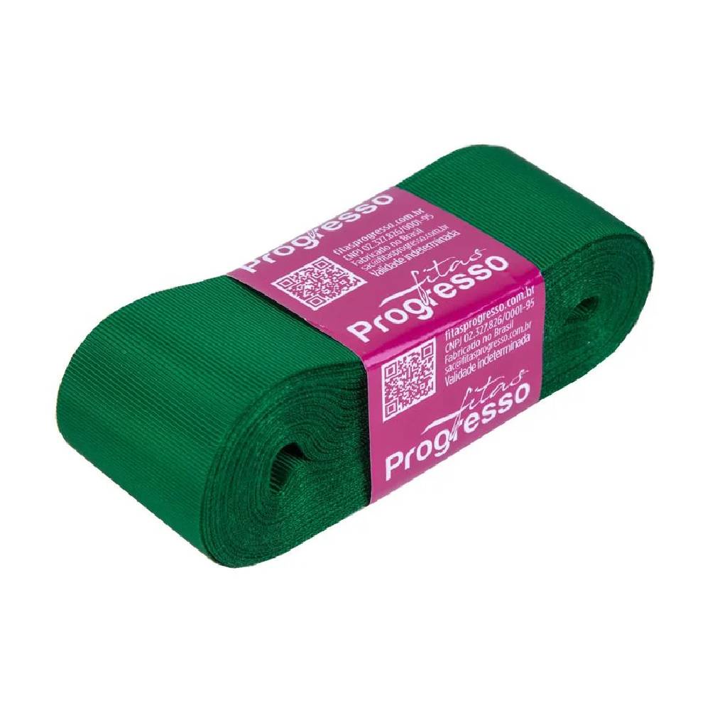 Fita Gorgurão Progresso 38mm nº9 - 10m Verde Bandeira - 1un