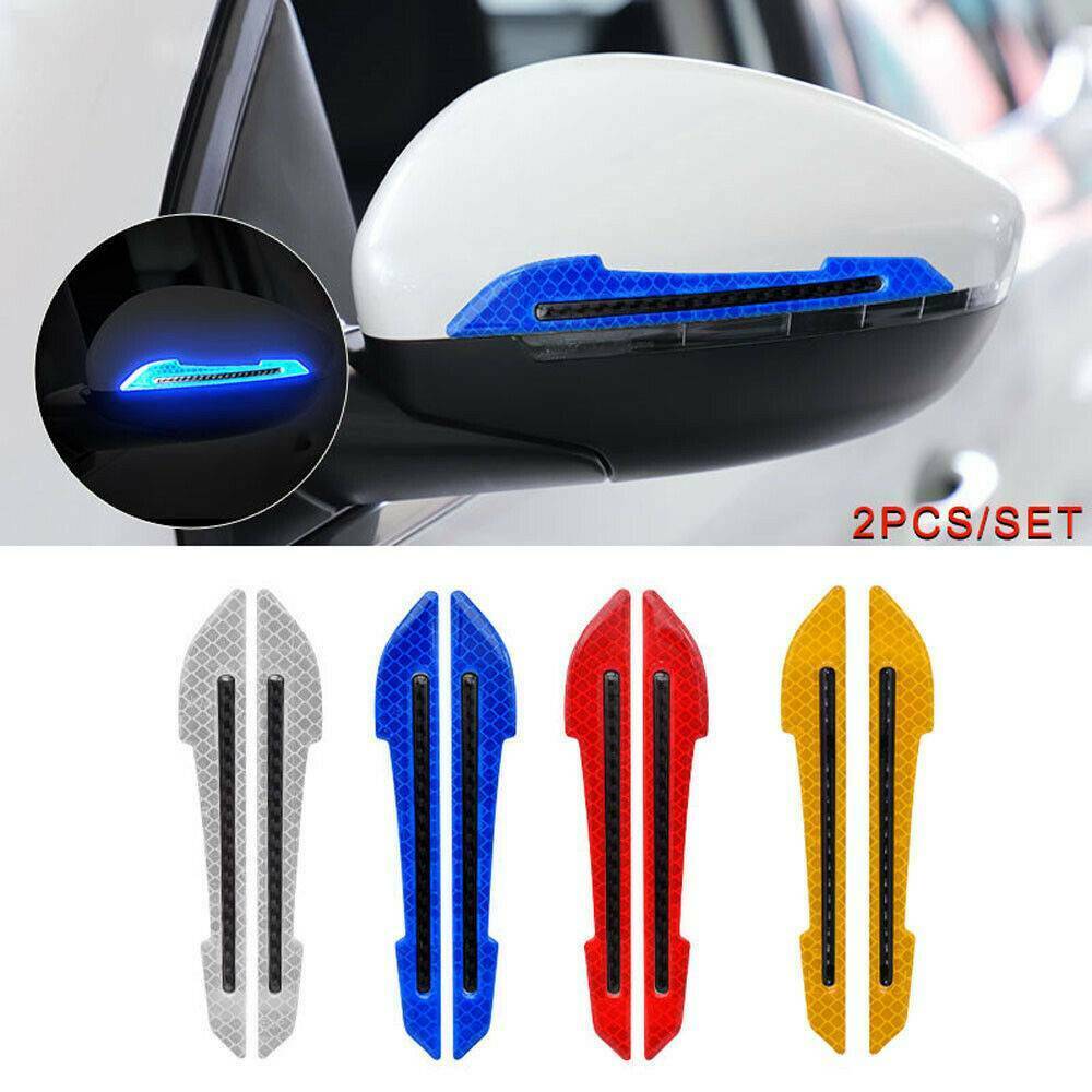 2pçs Adesivo Refletivo Anticolisão Para Espelho Retrovisor De Carro / Listra De Refletor De Segurança Aviso em Oferta na Shopee