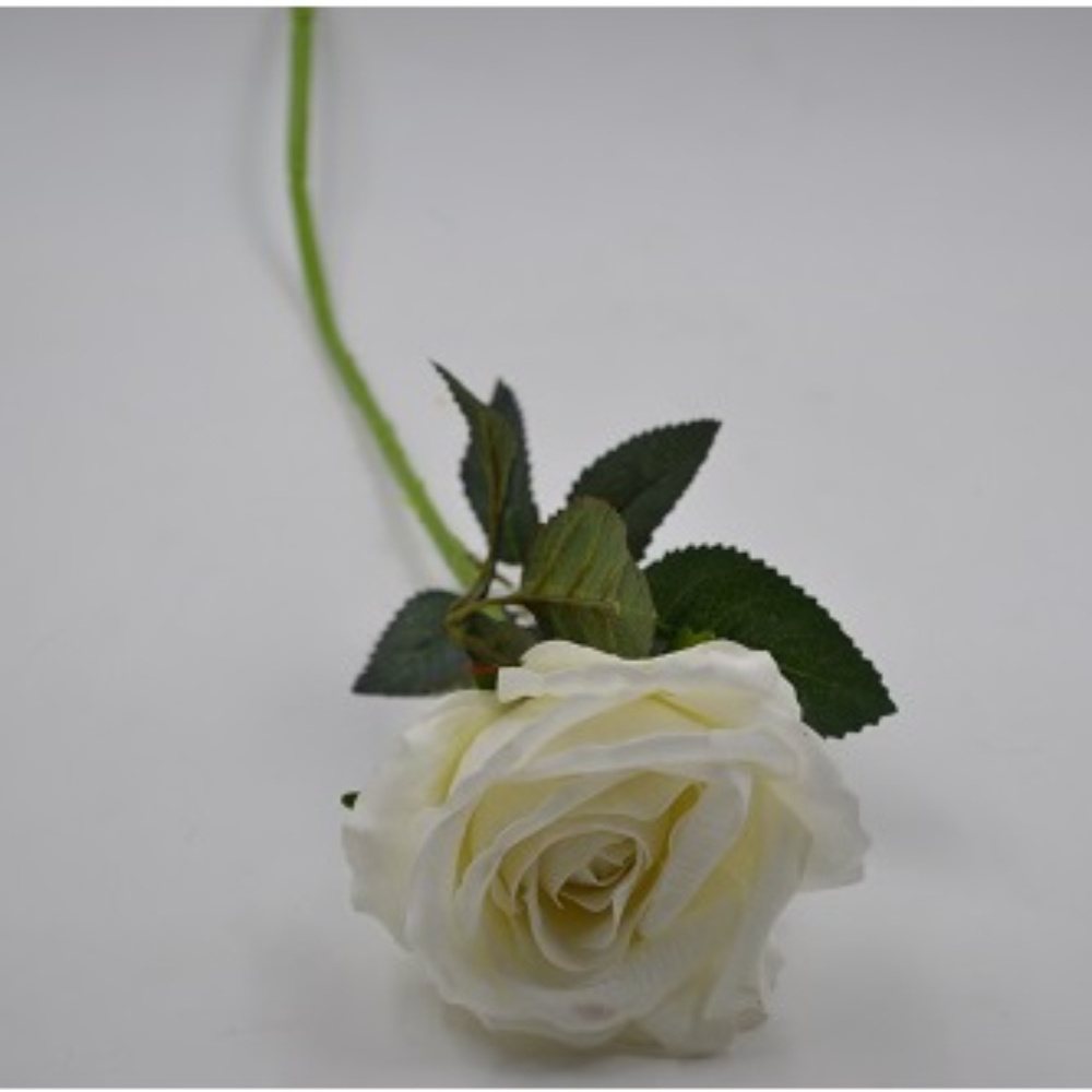 Flor Artificial Permanente Galho Rosa Aveludada Branco 17CM | Shopee Brasil