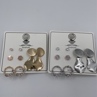 [Conjunto de brincos de zirconia feminina] [4 mistos] Brincos de moda feminina zirconia Brincos longos Brincos curtos Resumo
