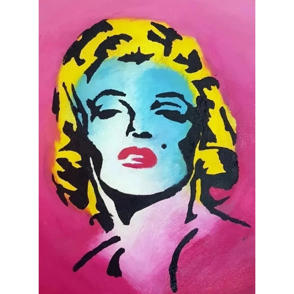 Quadro - Pintura Original Pop Art  - Óleo Sobre Tela 33x24 - Marilyn Monroe