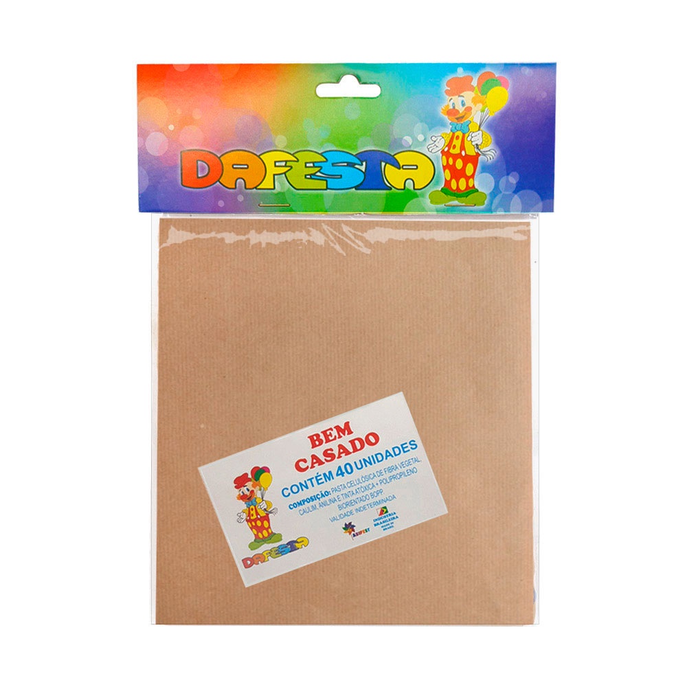 Embalagem Kraft Bem Casado Natural c/40 - Dafesta