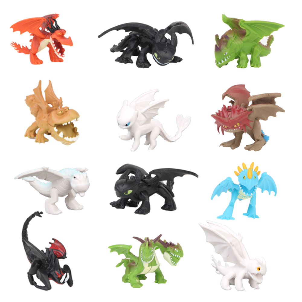 Como Treinar O Seu Dragão Fúria Da Noite 12 PCS Bolo Topper Action Figure Crianças Brinquedos De Presente