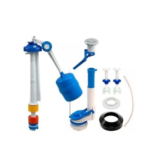 Kit Mecanismo Completo Descarga P/ Caixa Acoplada Botão Superior e Lateral