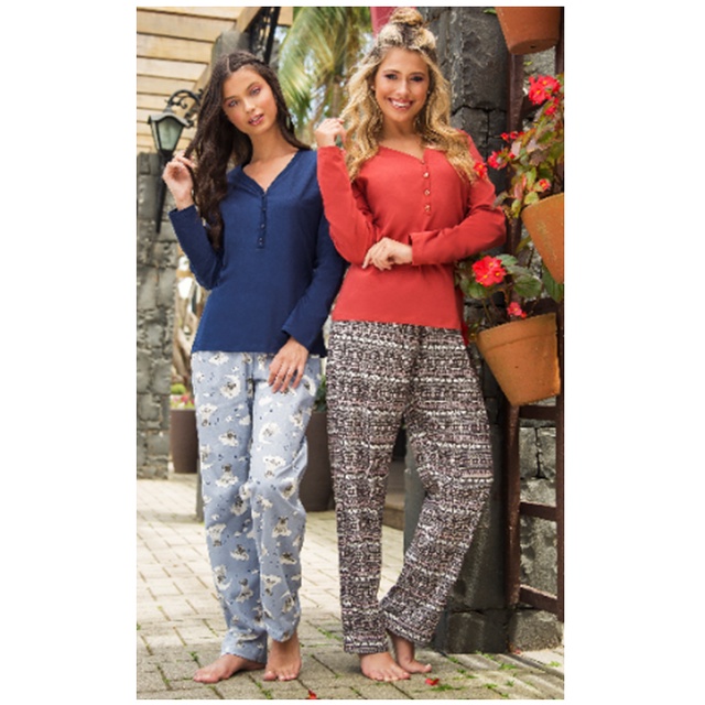 Pijama Manga Longa Feminino Pluz Size Pzama