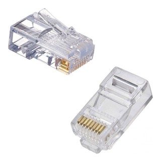 1 unidade = Conector RJ45 Macho CAT5e = Cristal para rede = 10/100 mbps