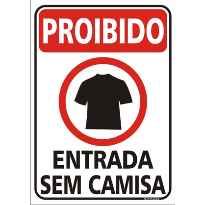 Placa – Proibido Entrar Sem Camiseta em Oferta na Shopee