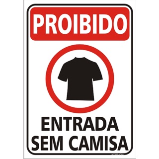 Placa – Proibido Entrar Sem Camiseta em Oferta na Shopee