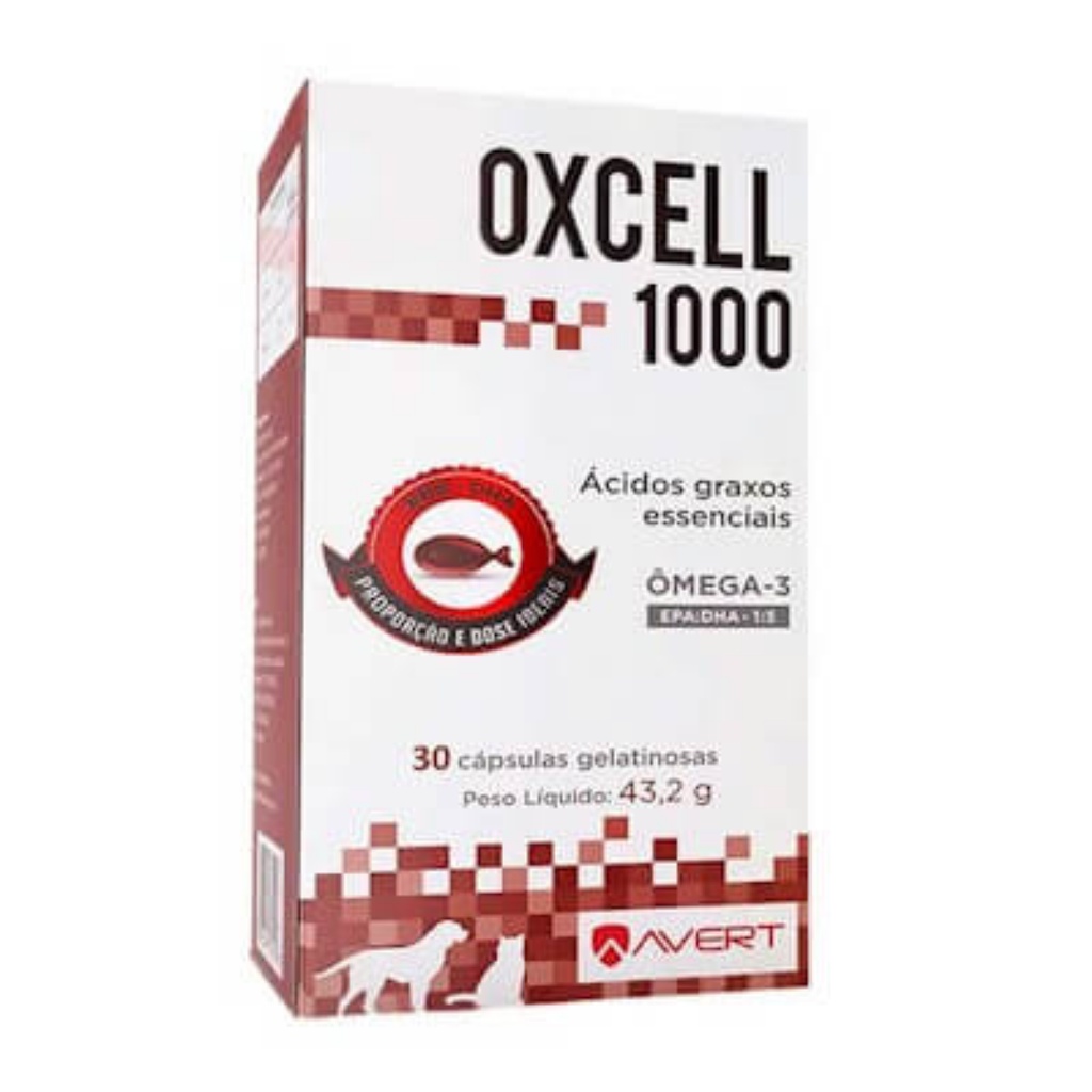 Oxcell 1000 Suplemento Avert - 30 Cápsulas - Pets