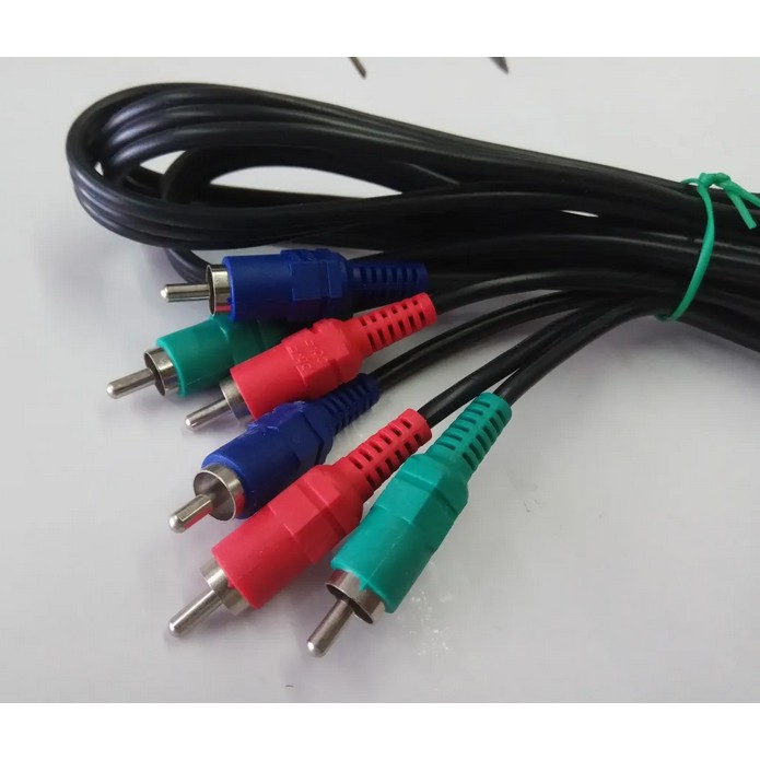 Cabo Vídeo Componente 3 RCA Video. Tamanho: 1,8 Metros. Plugs Niquelados e Cabo emborrachado.