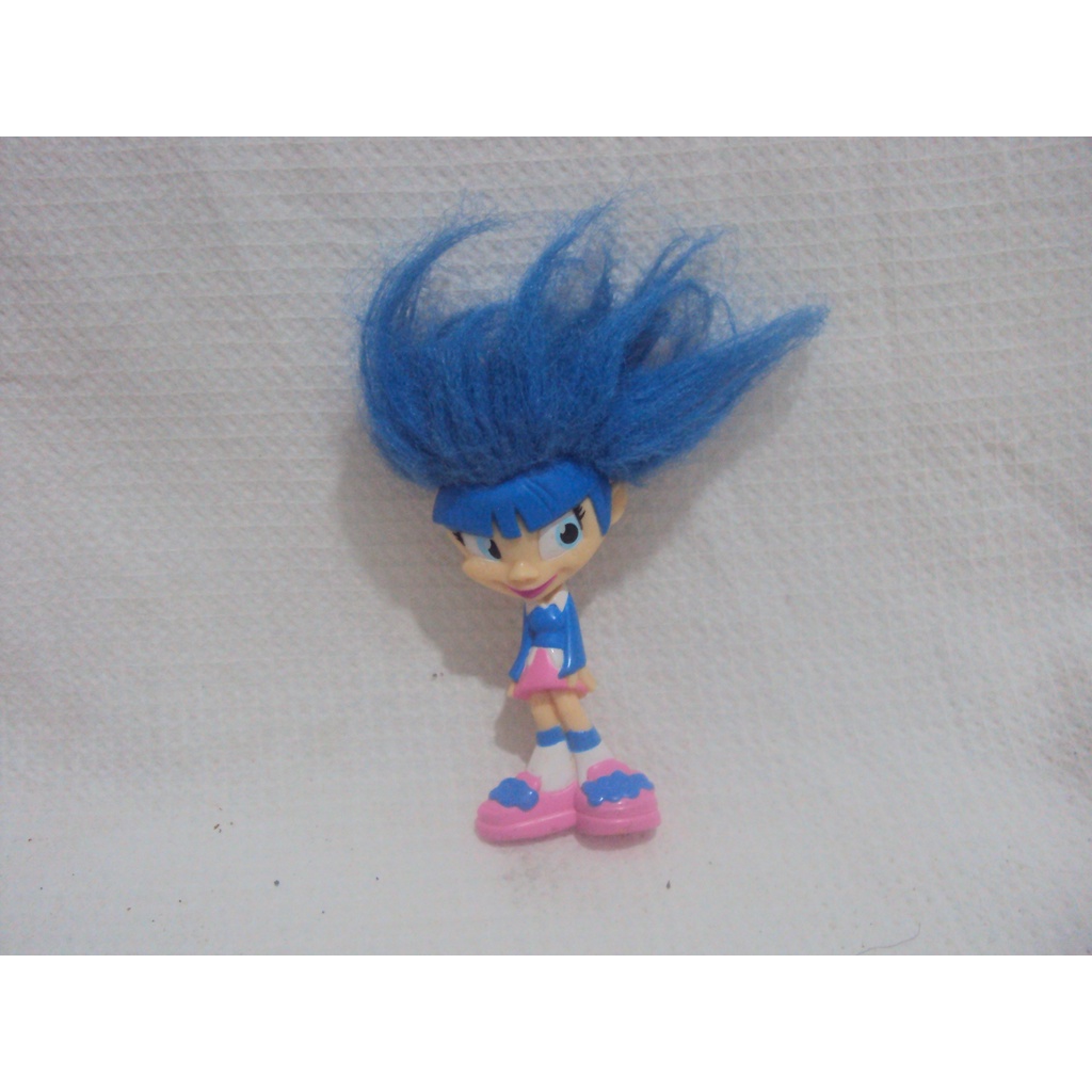 Boneca Miniatura de Cabelo Azul Bratz Mc Donald's 2006 Trollz 9cm