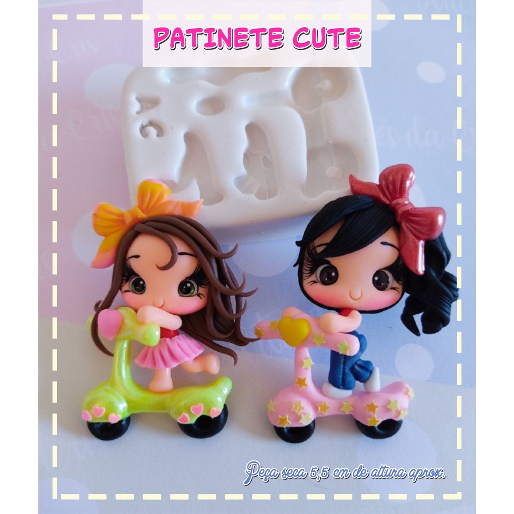 Molde De Silicone Para Biscuit Patinete Cute - Artes Da Cris