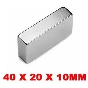 Imã De Neodímio Bloco N52 40mm X 20mm X 10mm 1pç 40x20x10 Mm - SP em Oferta na Shopee