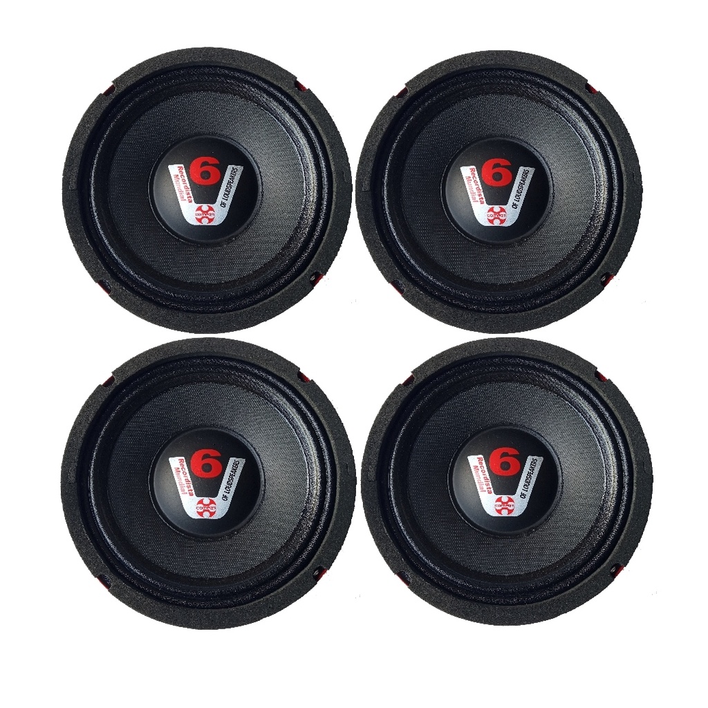 Kit 4 Woofer Medio Grave 8 Polegadas 200w Rms Cone Seco Compet v6