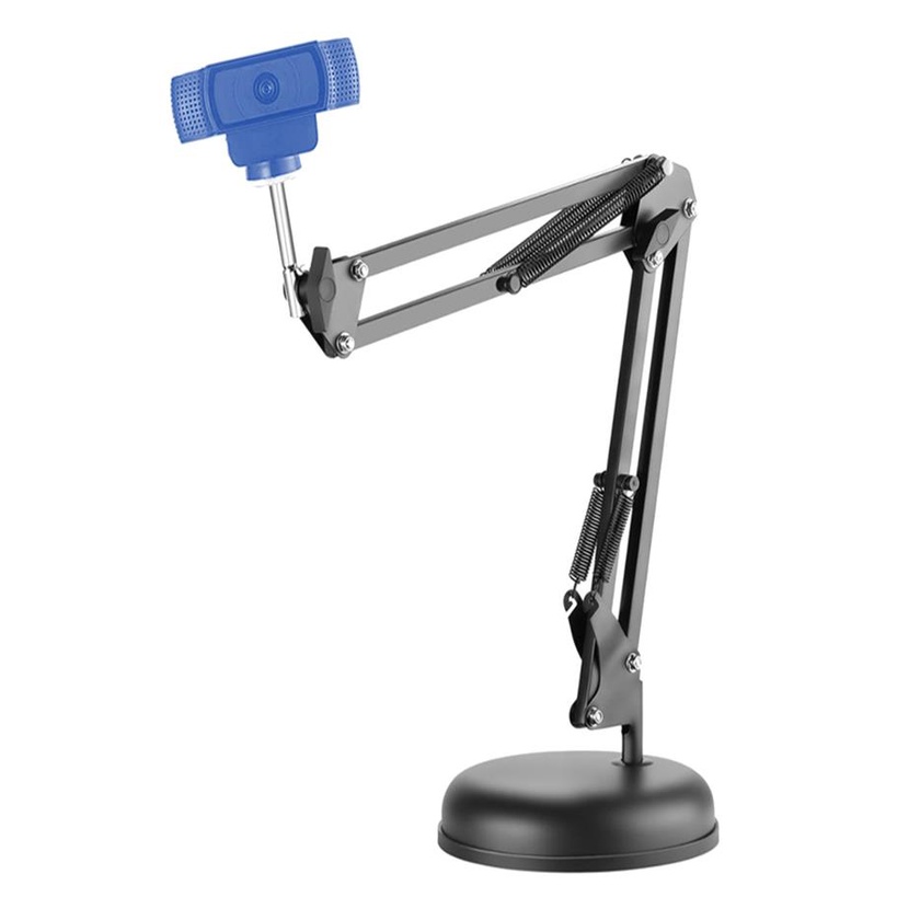 Suporte Webcam Câmera Mesa Articulado Regulável Base Pesada 360°