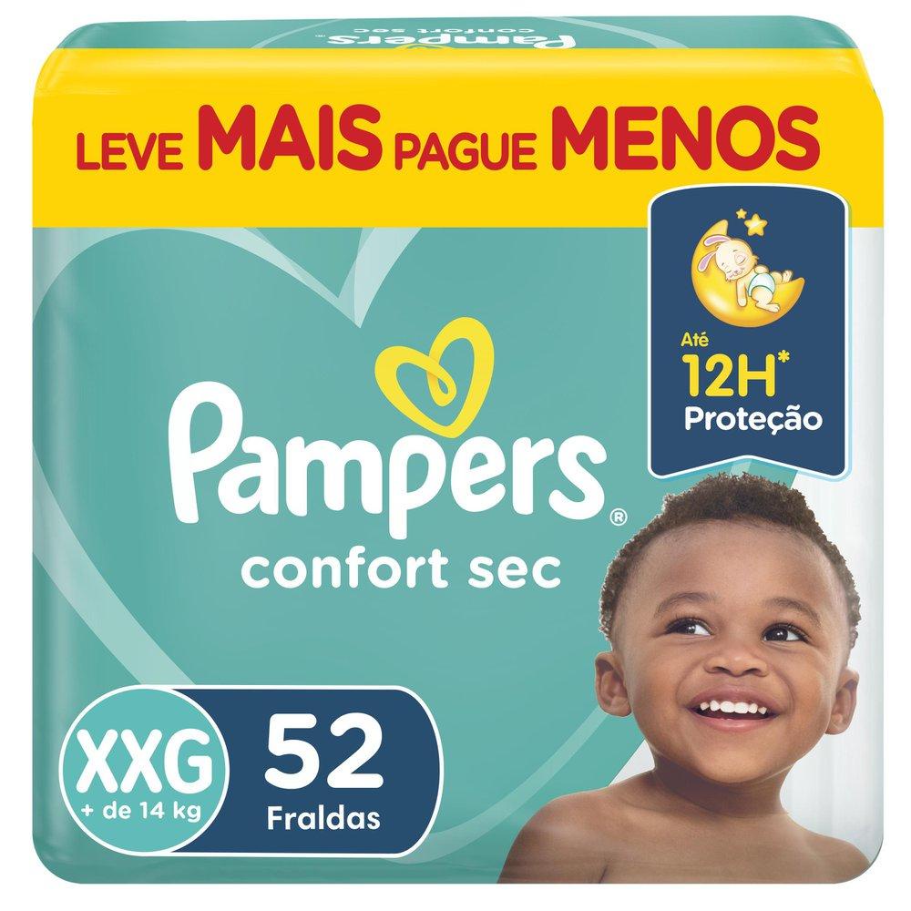 Fralda Pampers Confort Sec XXG 52 Un - Mom & Baby